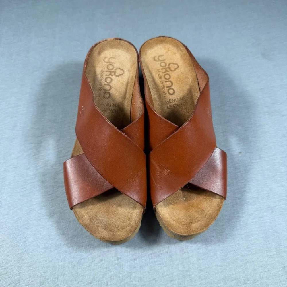 yokono leather wedge